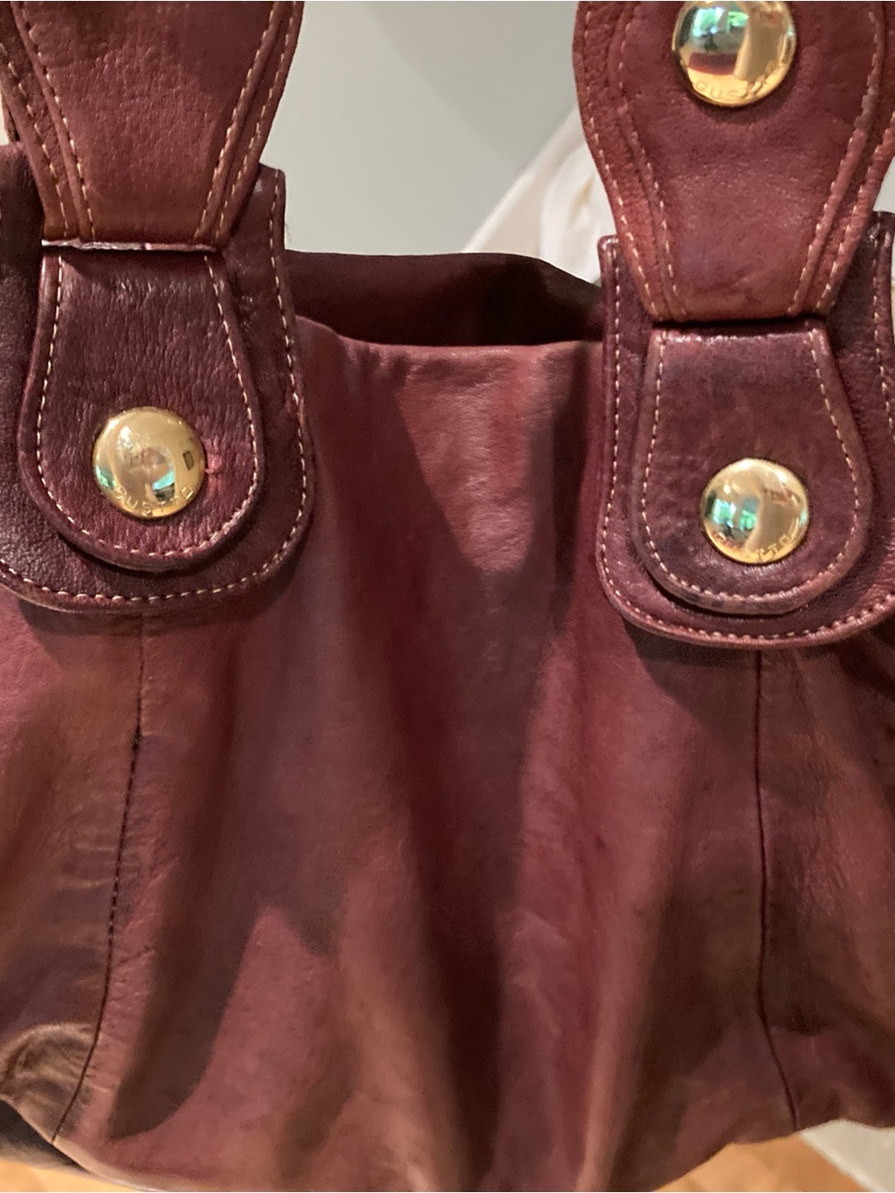 Gustto leather Satchel in Deep Brown with Gold Hardware